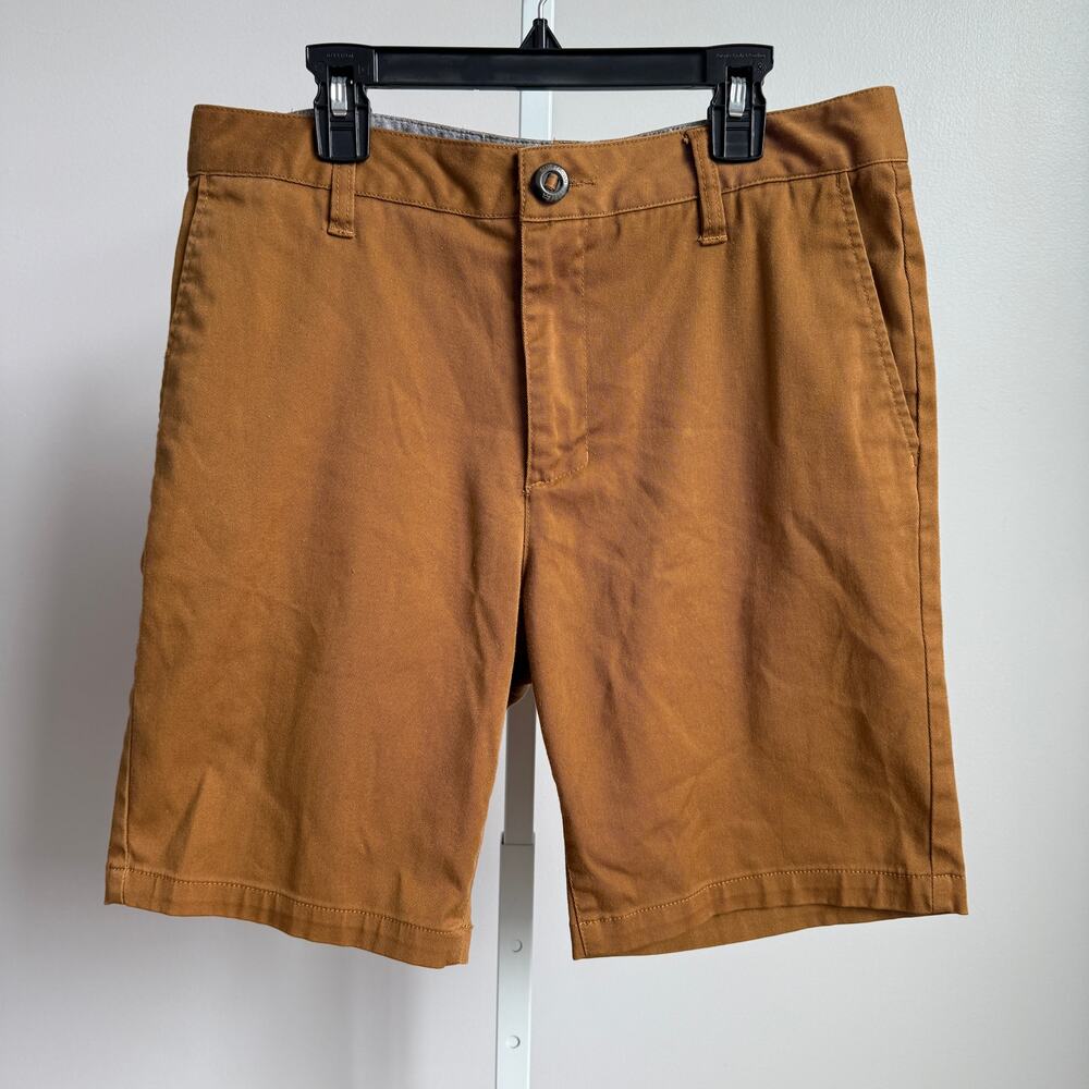 Blue Crown Cotton Rugged Outdoors Academia Clean Chino Shorts 30‎ Brown